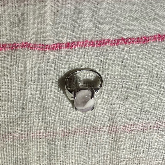 rose quartz & sterling silver ring--size 5 - Picture 7 of 7